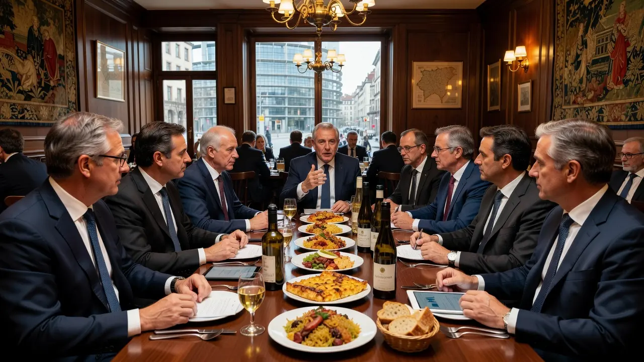 Observo que o conteúdo fornecido é sobre política europeia (um almoço entre Luís Montenegro e eurodeputados portugueses em Estrasburgo, discutindo orçamento comunitário, fundos europeus e questões partidárias internas), não sobre esportes.